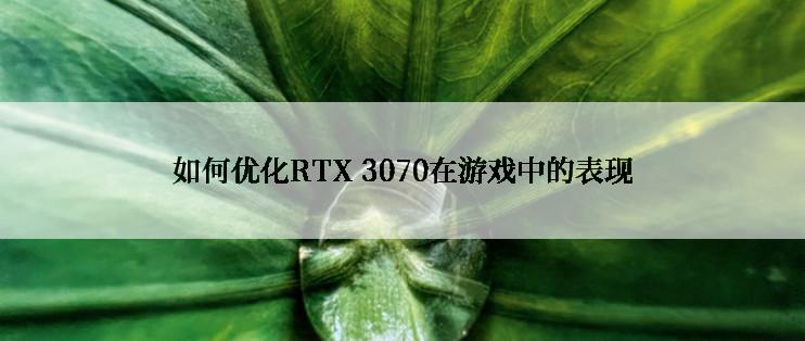 如何优化RTX 3070在游戏中的表现