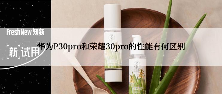 华为P30pro和荣耀30pro的性能有何区别