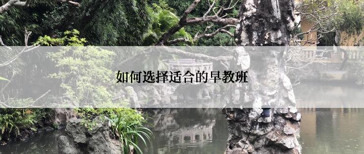 如何选择适合的早教班