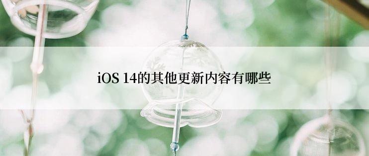 iOS 14的其他更新内容有哪些