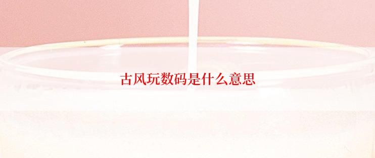 古风玩数码是什么意思