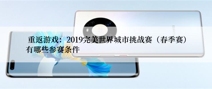  重返游戏：2019完美世界城市挑战赛（春季赛）有哪些参赛条件