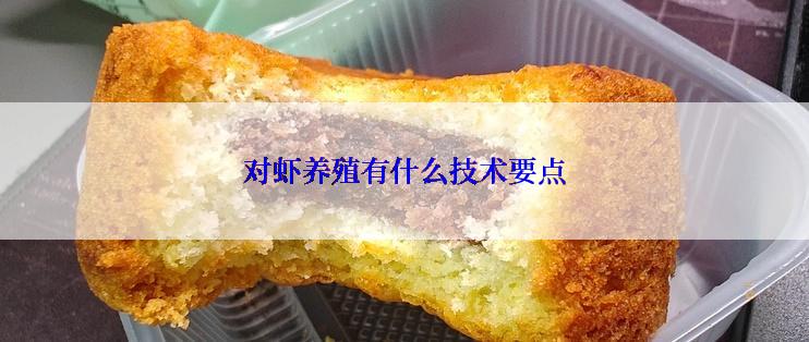 对虾养殖有什么技术要点