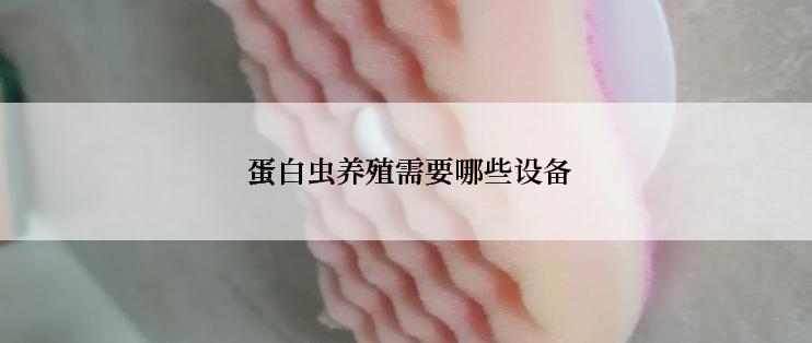  蛋白虫养殖需要哪些设备