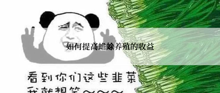 如何提高蟾蜍养殖的收益