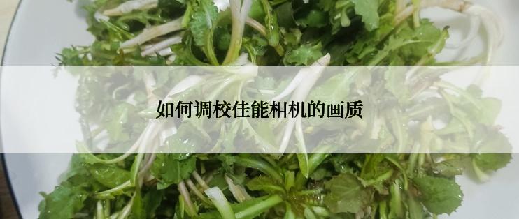 如何调校佳能相机的画质