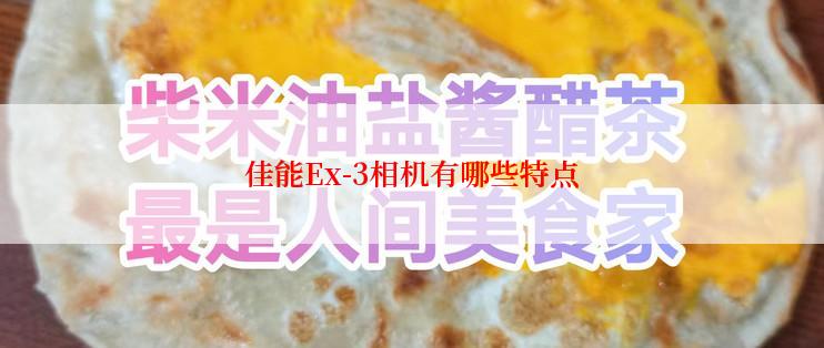 佳能Ex-3相机有哪些特点