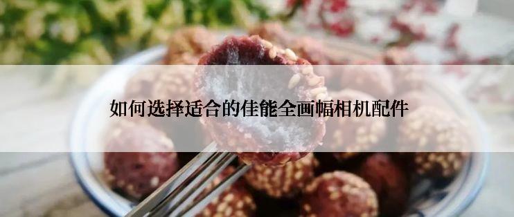  如何选择适合的佳能全画幅相机配件