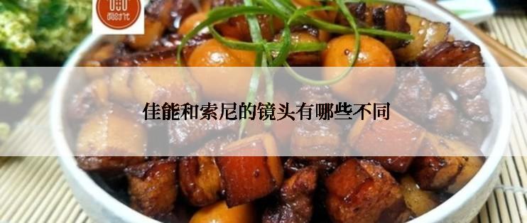  佳能和索尼的镜头有哪些不同