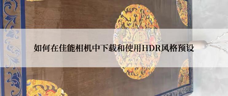 如何在佳能相机中下载和使用HDR风格预设