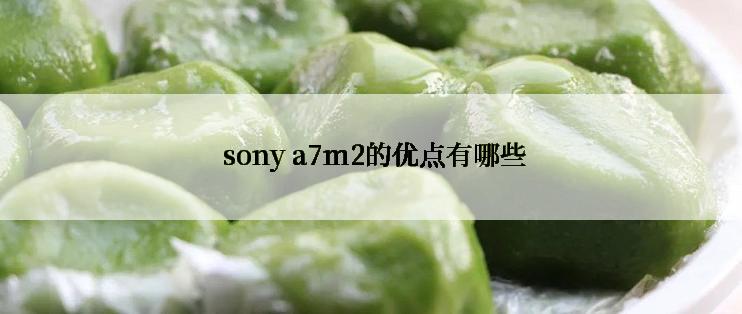  sony a7m2的优点有哪些