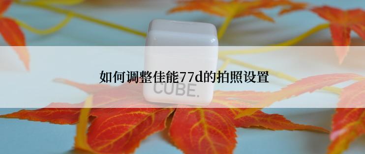  如何调整佳能77d的拍照设置