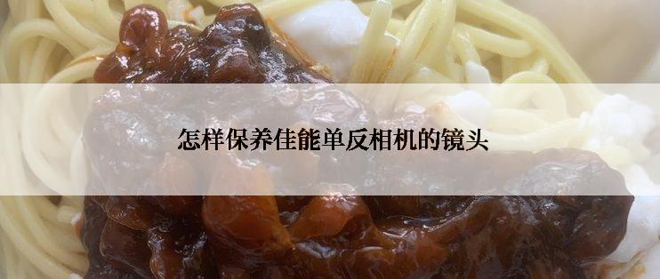  怎样保养佳能单反相机的镜头