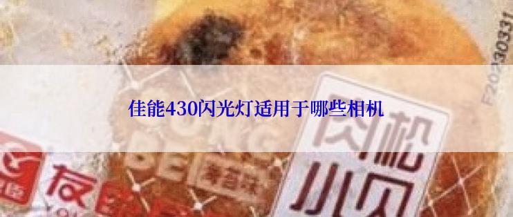 佳能430闪光灯适用于哪些相机